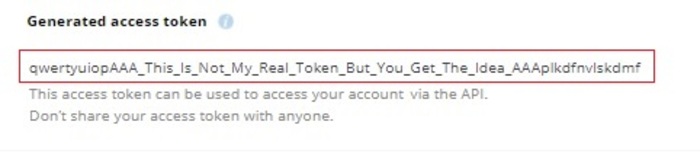 An example. Not my real Dropbox token.